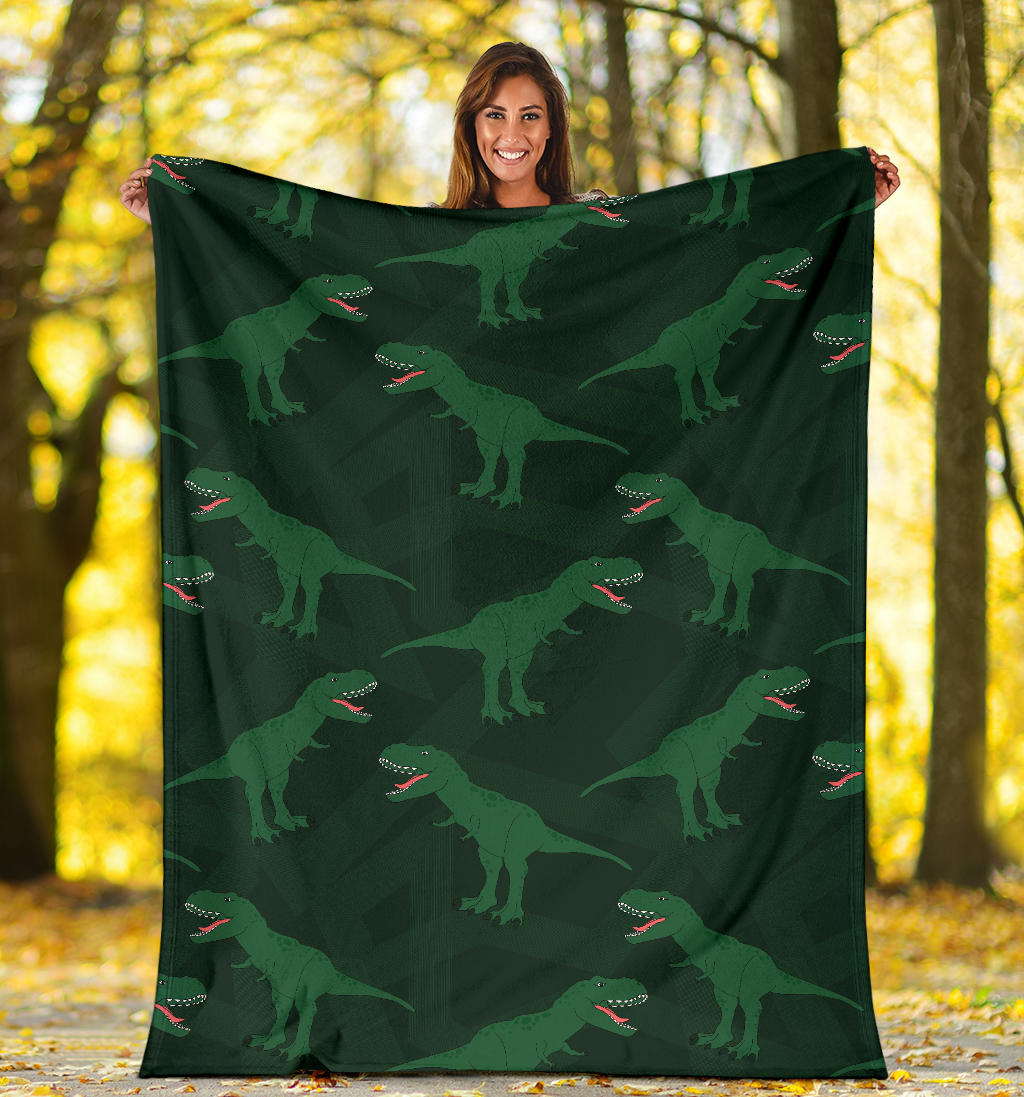 T Rex Pattern Print Design A06 Premium Blanket
