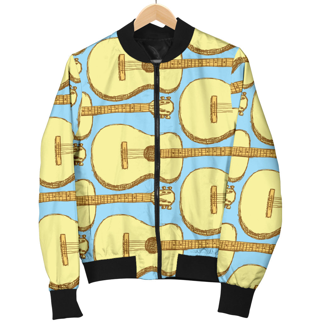 Acoustic Guitar Pattern Print Design 03 Men Bomber Jacket