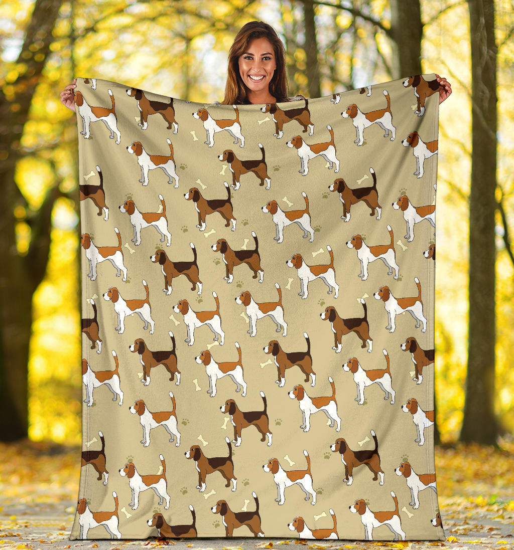 Beagle Pattern Print Design 01 Premium Blanket