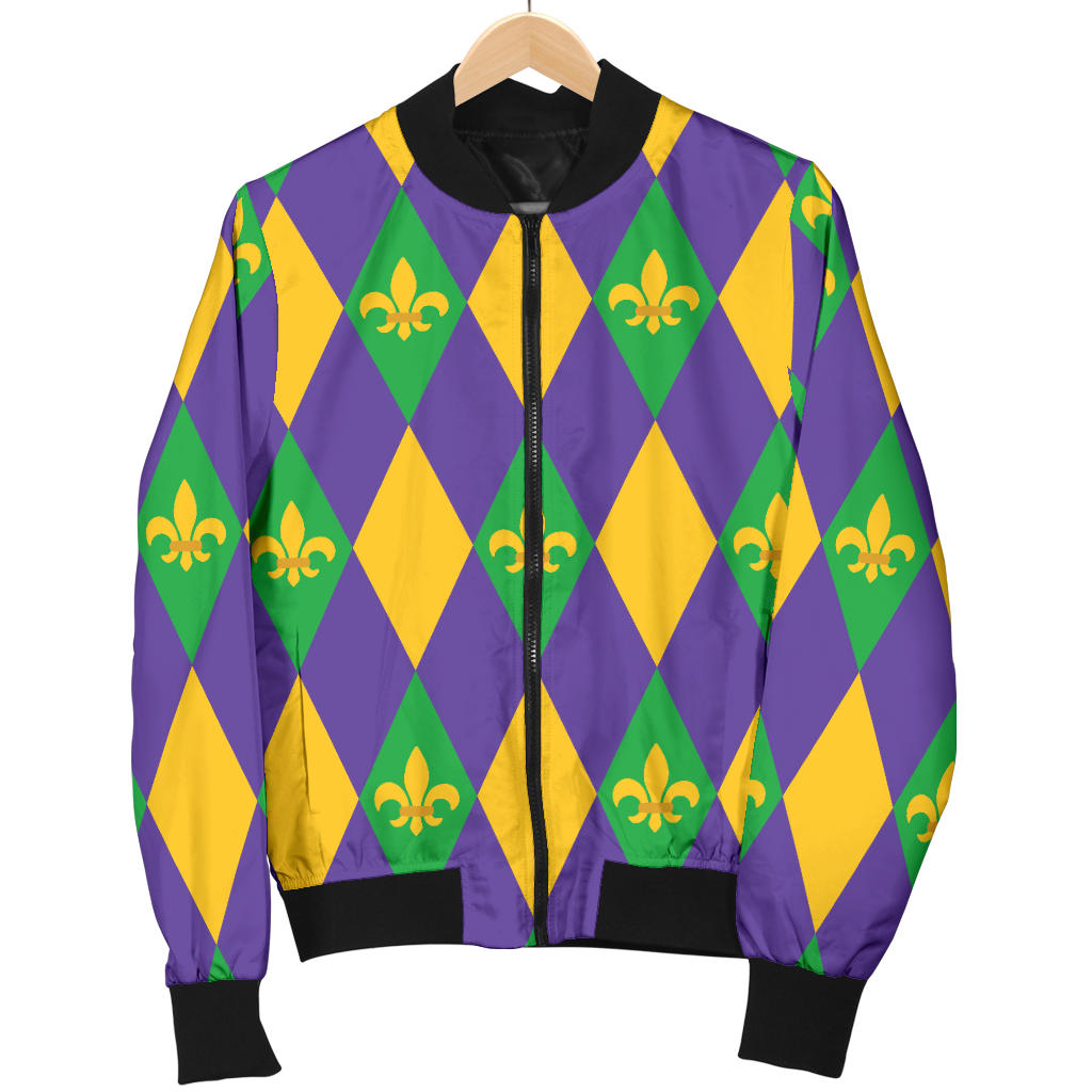 Mardi Gras Pattern Print Design 05 Men Bomber Jacket