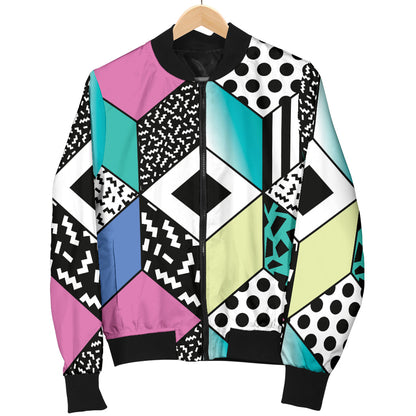 90s Pattern Print Design 3 Men Bomber Jacket