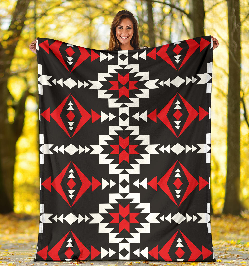 Navajo Pattern Print Design A02 Premium Blanket