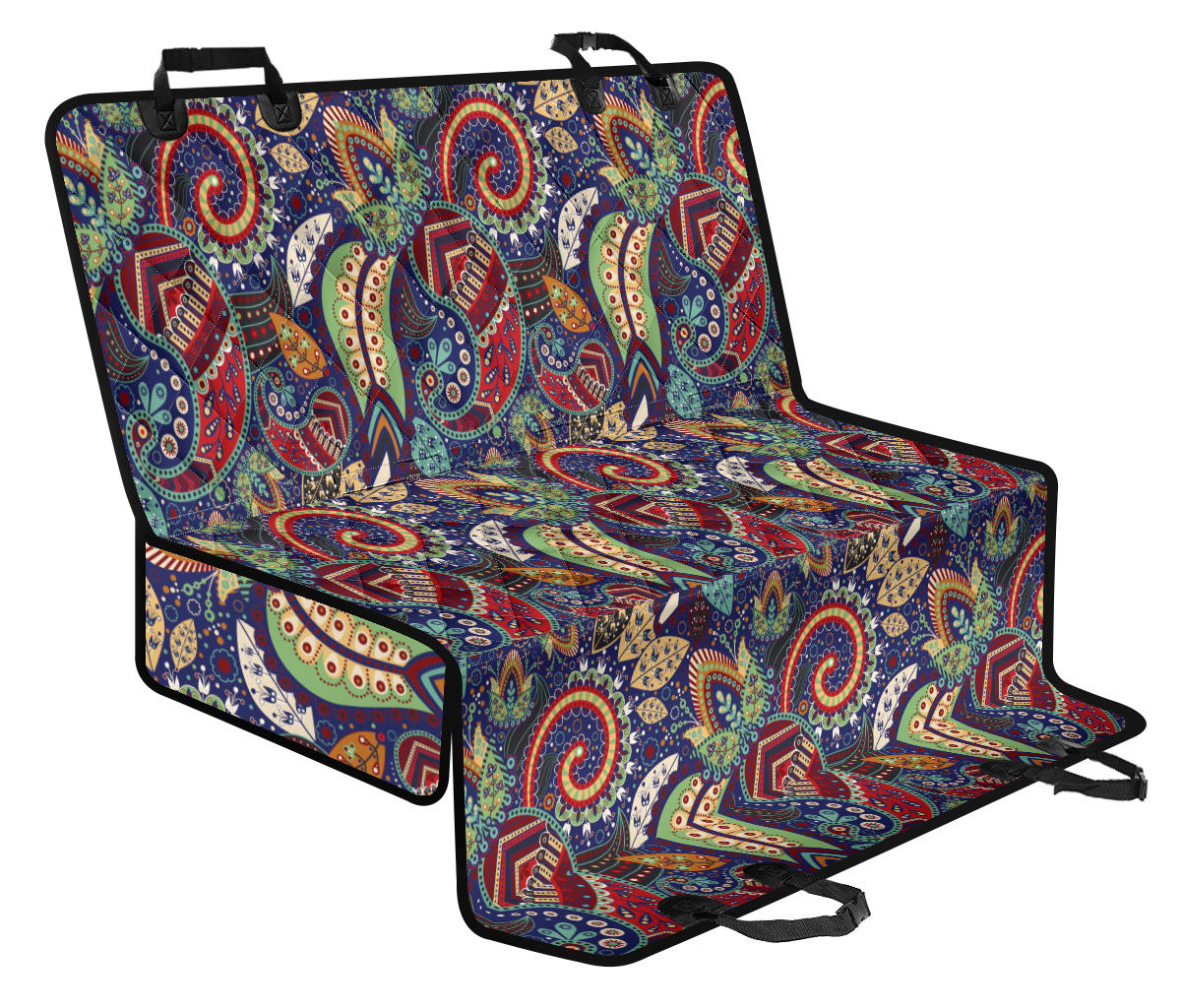 Paisley Boho Pattern Print Design A03 Rear Dog Car Seat Cover Hammock