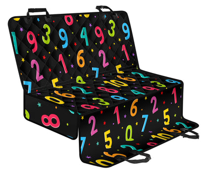 Number Pattern Print Design A04 Rear Dog Car Seat Cover Hammock
