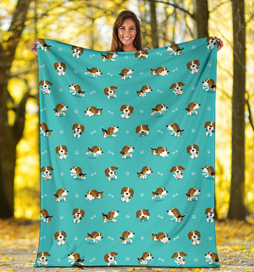 Beagle Pattern Print Design 05 Premium Blanket