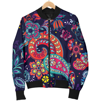 Paisley Boho Pattern Print Design A06 Men Bomber Jacket