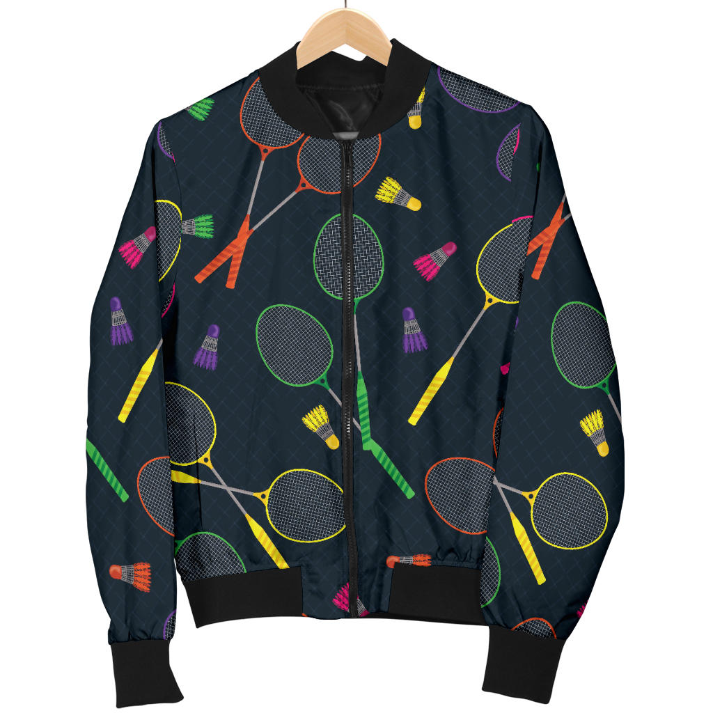 Badminton Pattern Print Design 04 Men Bomber Jacket