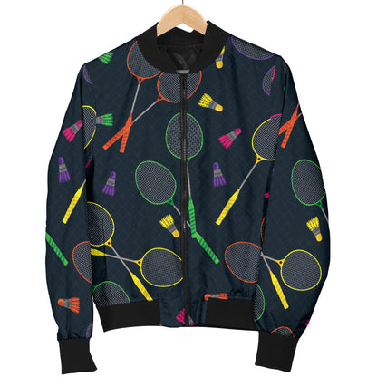 Badminton Pattern Print Design 04 Men Bomber Jacket