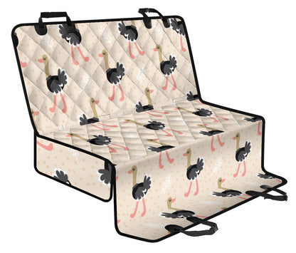 Ostrich Pattern Print Design 02 Rear Dog Car Seat Cover Hammock