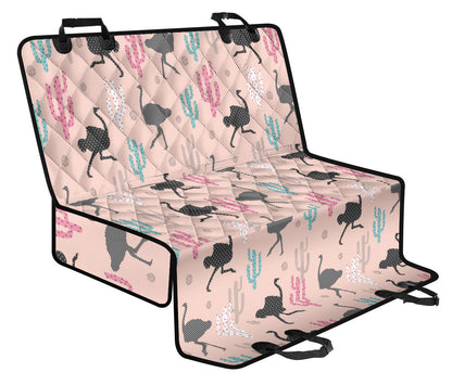 Ostrich Pattern Print Design 03 Rear Dog Car Seat Cover Hammock
