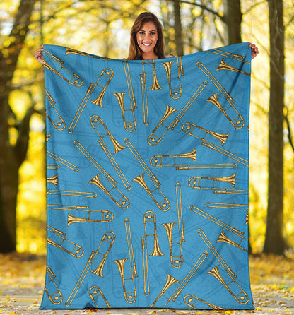 Trombone Pattern Print Design 01 Premium Blanket