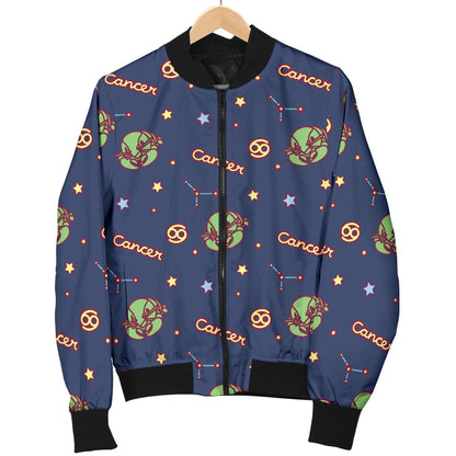 Cancer Zodiac Pattern Print Design 03 Men Bomber Jacket