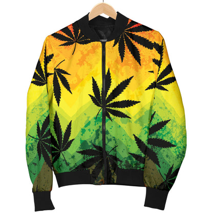 Rasta Pattern Print Design A02 Men Bomber Jacket