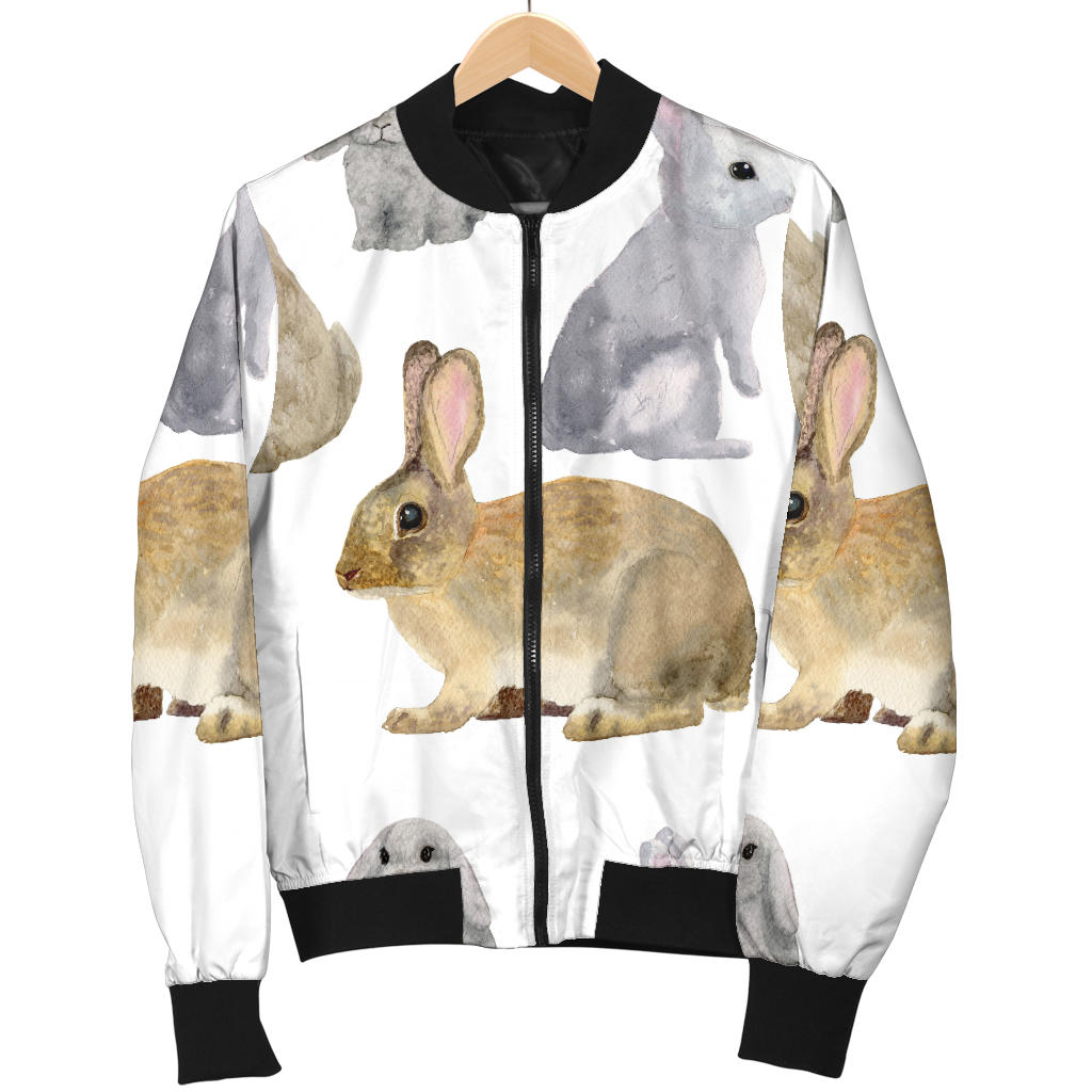 Rabbit Pattern Print Design 02 Men Bomber Jacket