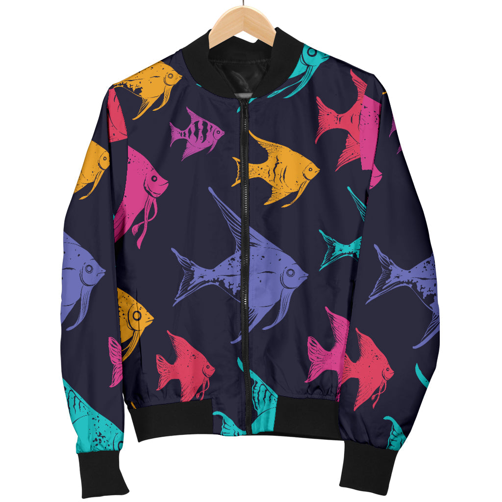Angelfish Colorful Pattern Print Design 03 Men Bomber Jacket