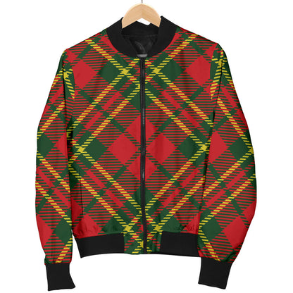 Plaid Holiday Pattern Print Design A01 Men Bomber Jacket