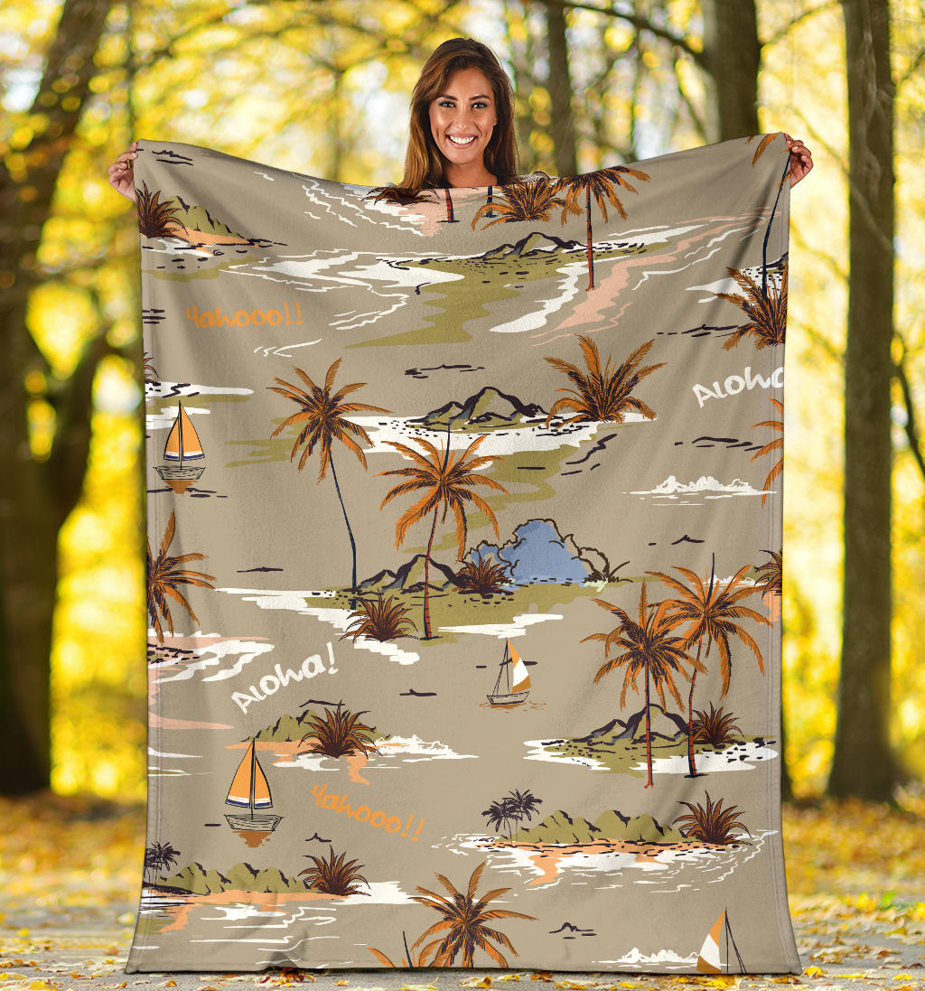 Pacific island Pattern Print Design A05 Premium Blanket