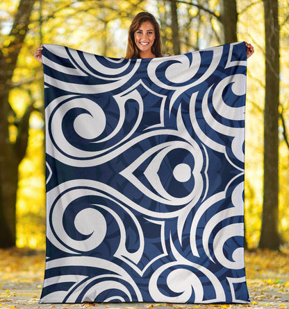 Maori Pattern Print Design 01 Premium Blanket