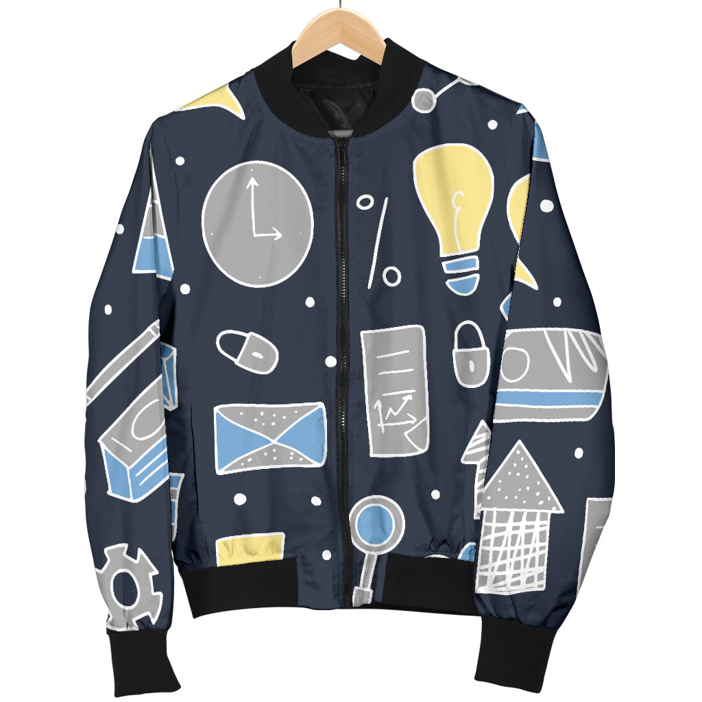 Accounting Financial Pattern Print Design 04 Men Bomber Jacket