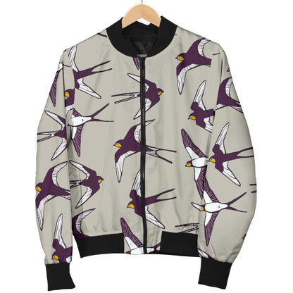 Swallow Bird Pattern Print Design 03 Men Bomber Jacket