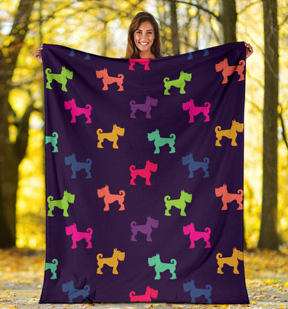 Schnauzers Pattern Print Design A05 Premium Blanket