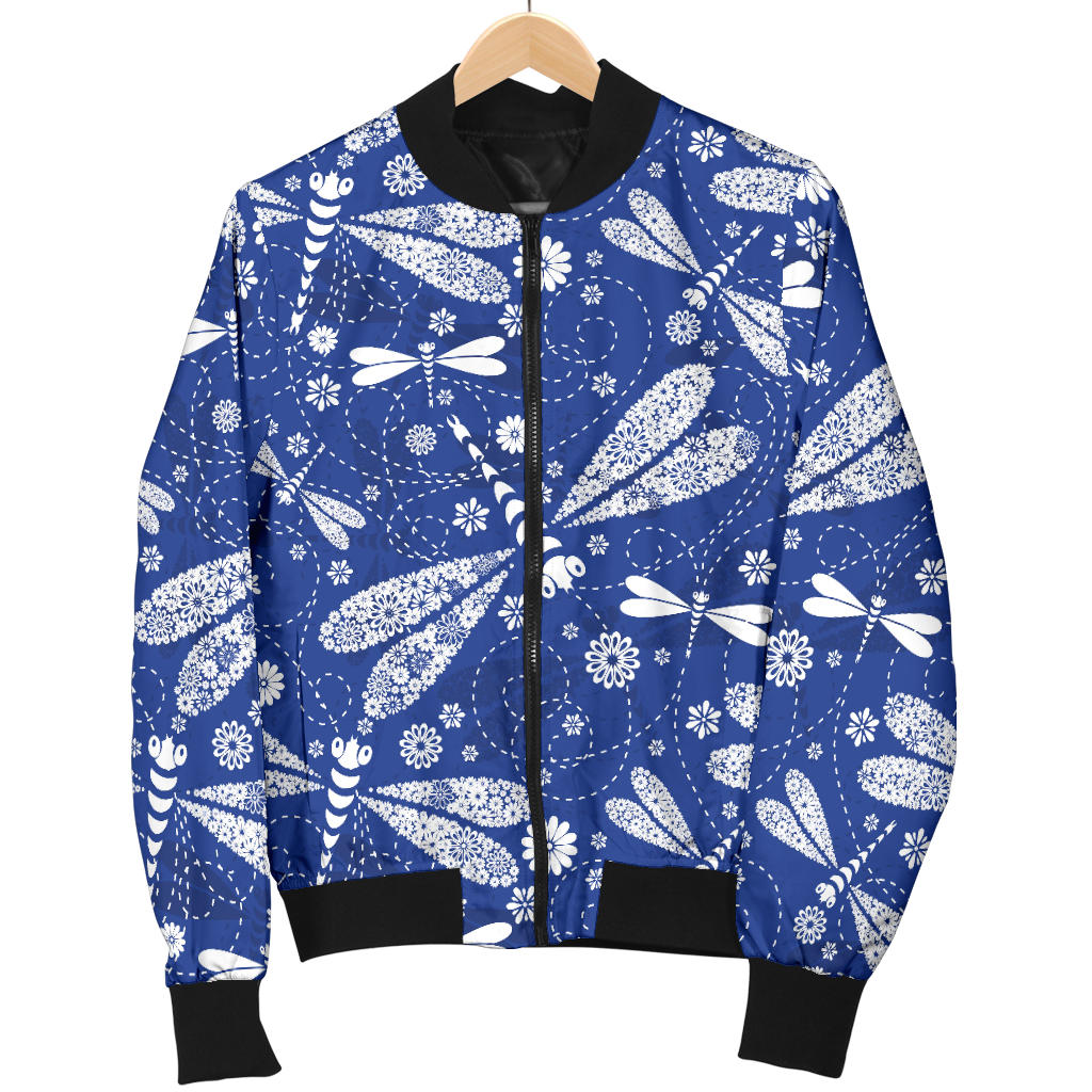 Dragonfly Pattern Print Design 03 Men Bomber Jacket