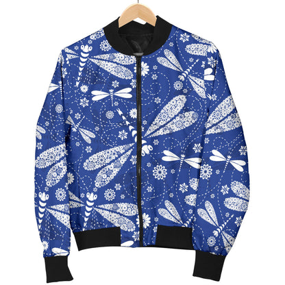 Dragonfly Pattern Print Design 03 Men Bomber Jacket