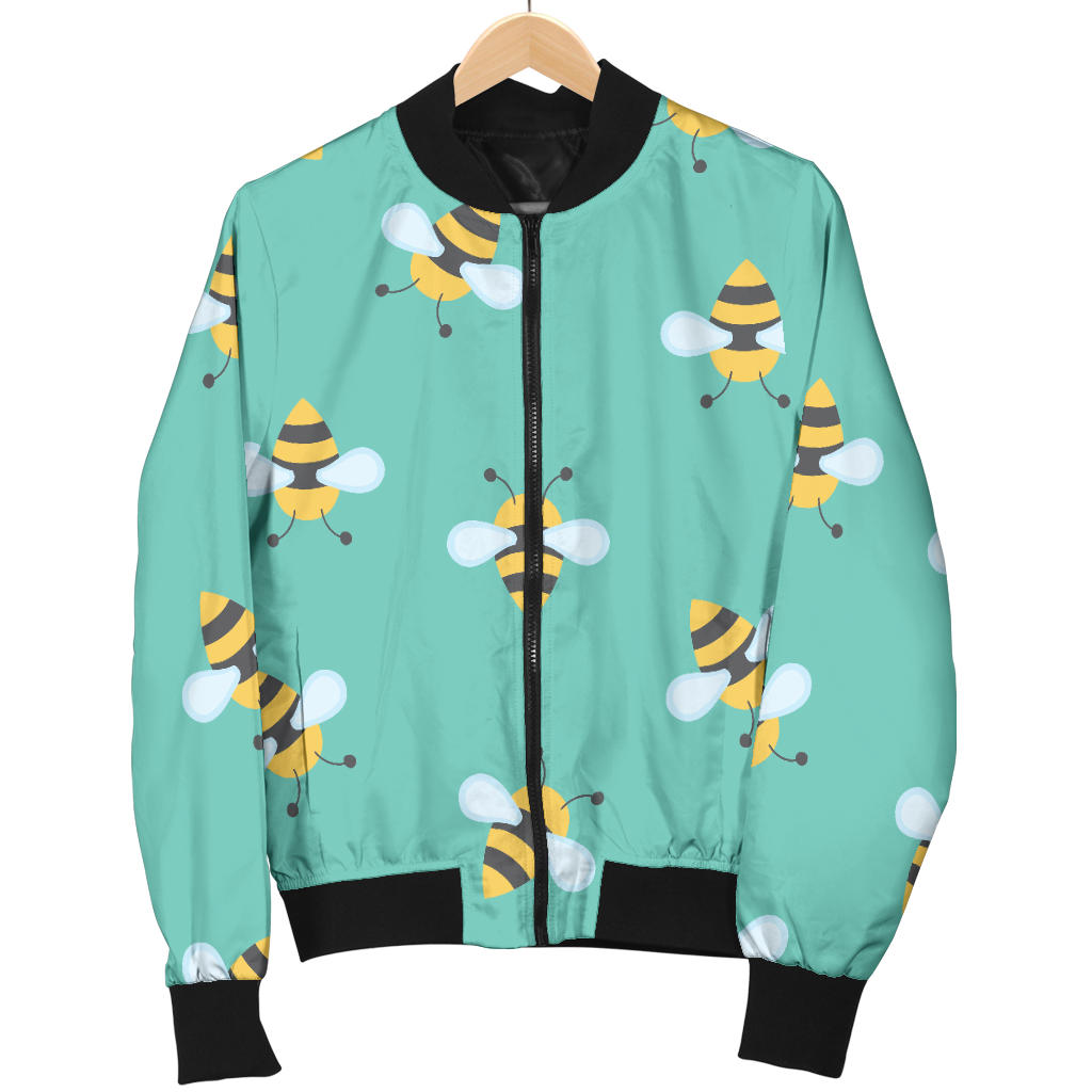 Bee Pattern Print Design 01 Men Bomber Jacket