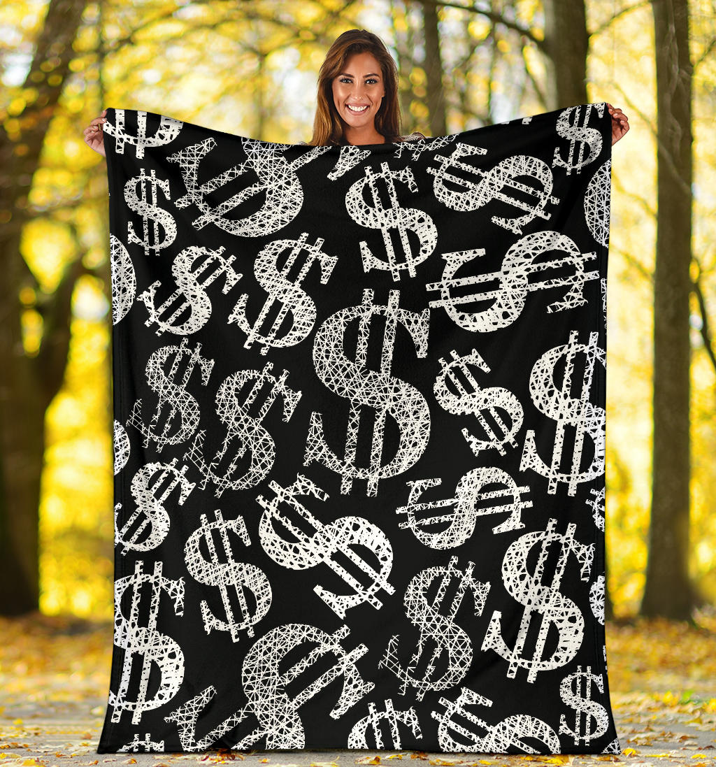 Money Pattern Print Design 02 Premium Blanket