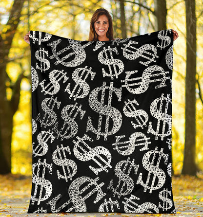 Money Pattern Print Design 02 Premium Blanket