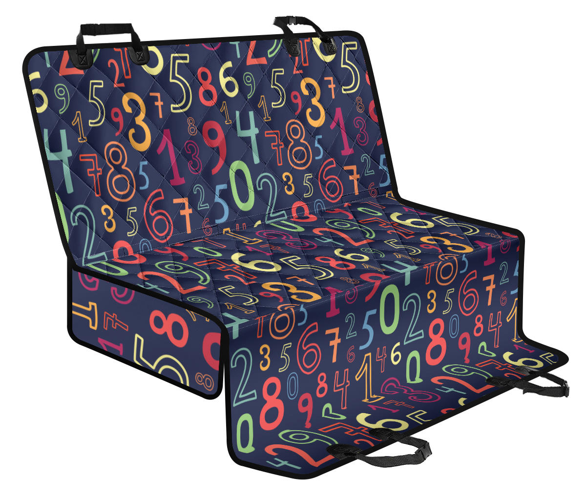 Number Pattern Print Design A01 Rear Dog Car Seat Cover Hammock
