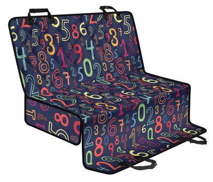 Number Pattern Print Design A01 Rear Dog Car Seat Cover Hammock