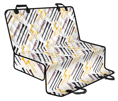 Clarinet Pattern Print Design 01 Rear Dog Car Seat Cover Hammock