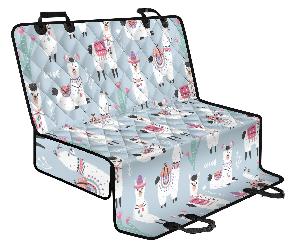 Llama Pattern Print Design 04 Rear Dog Car Seat Cover Hammock
