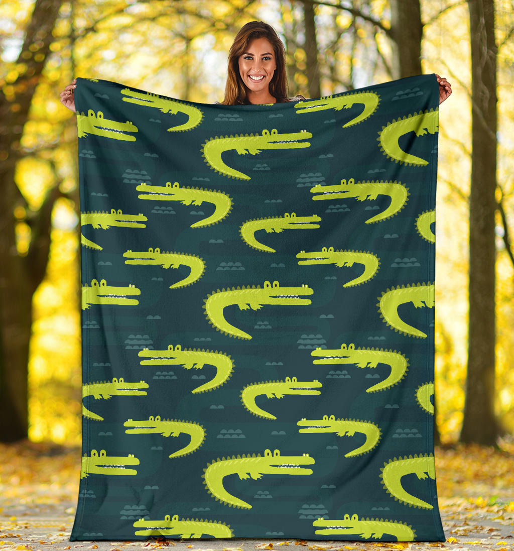 Alligator Pattern Print Design 03 Premium Blanket