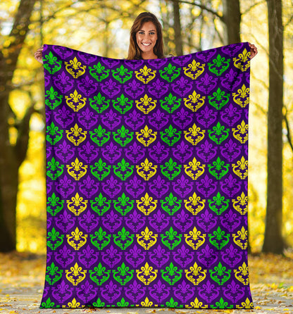 Mardi Gras Pattern Print Design 02 Premium Blanket