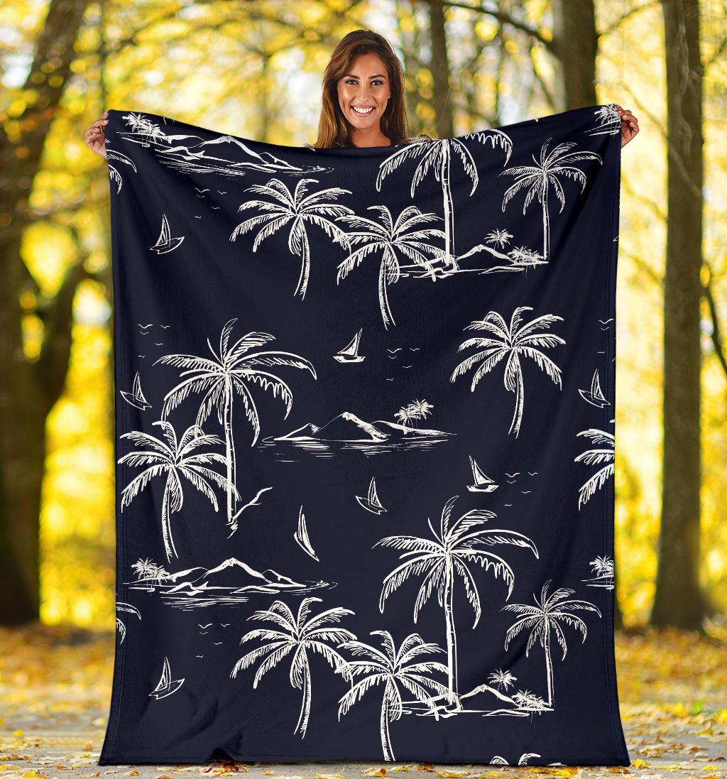Pacific island Pattern Print Design A02 Premium Blanket