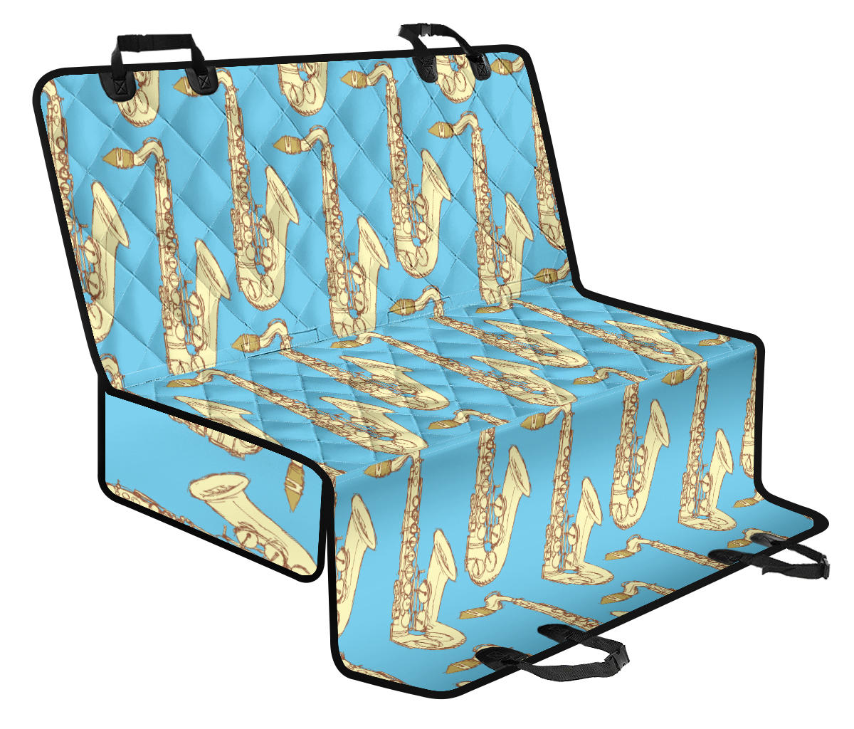 Saxophone Pattern Print Design 03 Rear Dog Car Seat Cover Hammock