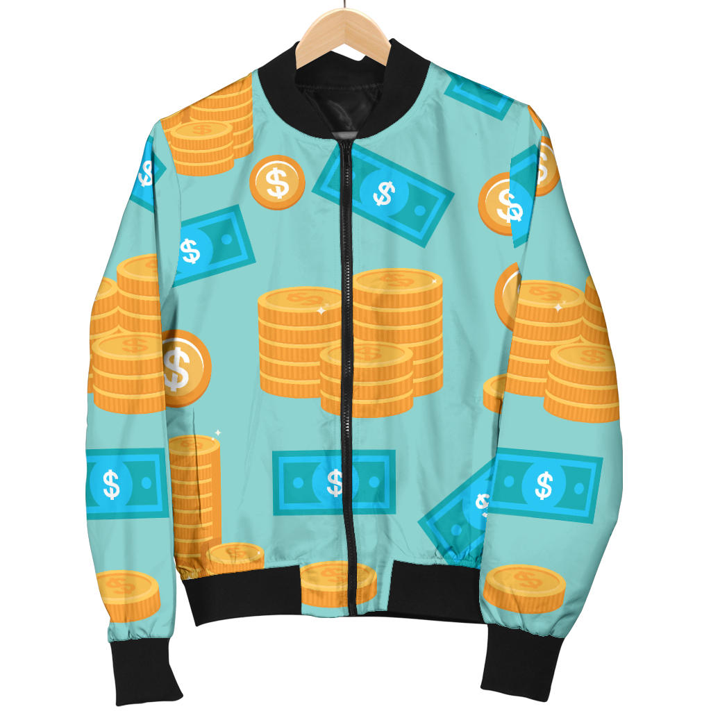 Money Pattern Print Design 03 Men Bomber Jacket