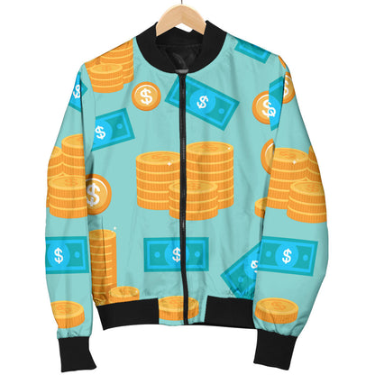 Money Pattern Print Design 03 Men Bomber Jacket