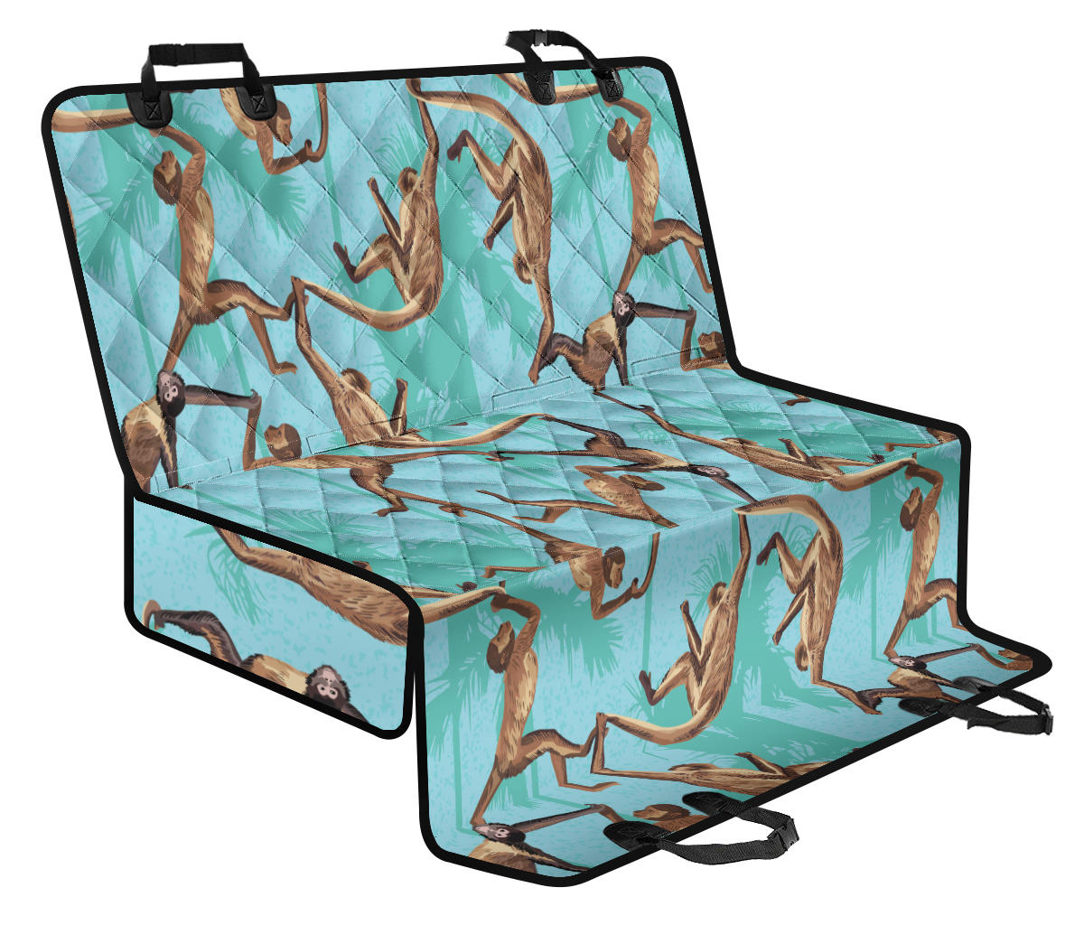 Monkey Pattern Print Design 04 Rear Dog Car Seat Cover Hammock