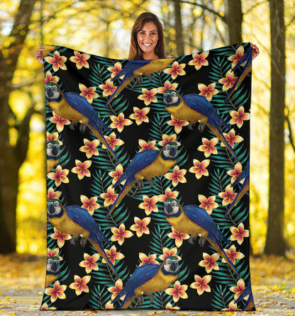 Macaw Pattern Print Design 01 Premium Blanket