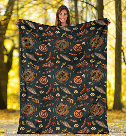 Barbecue Pattern Print Design 02 Premium Blanket