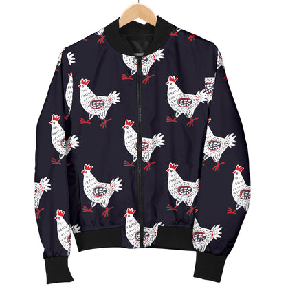 Chicken Pattern Print Design 03 Men Bomber Jacket