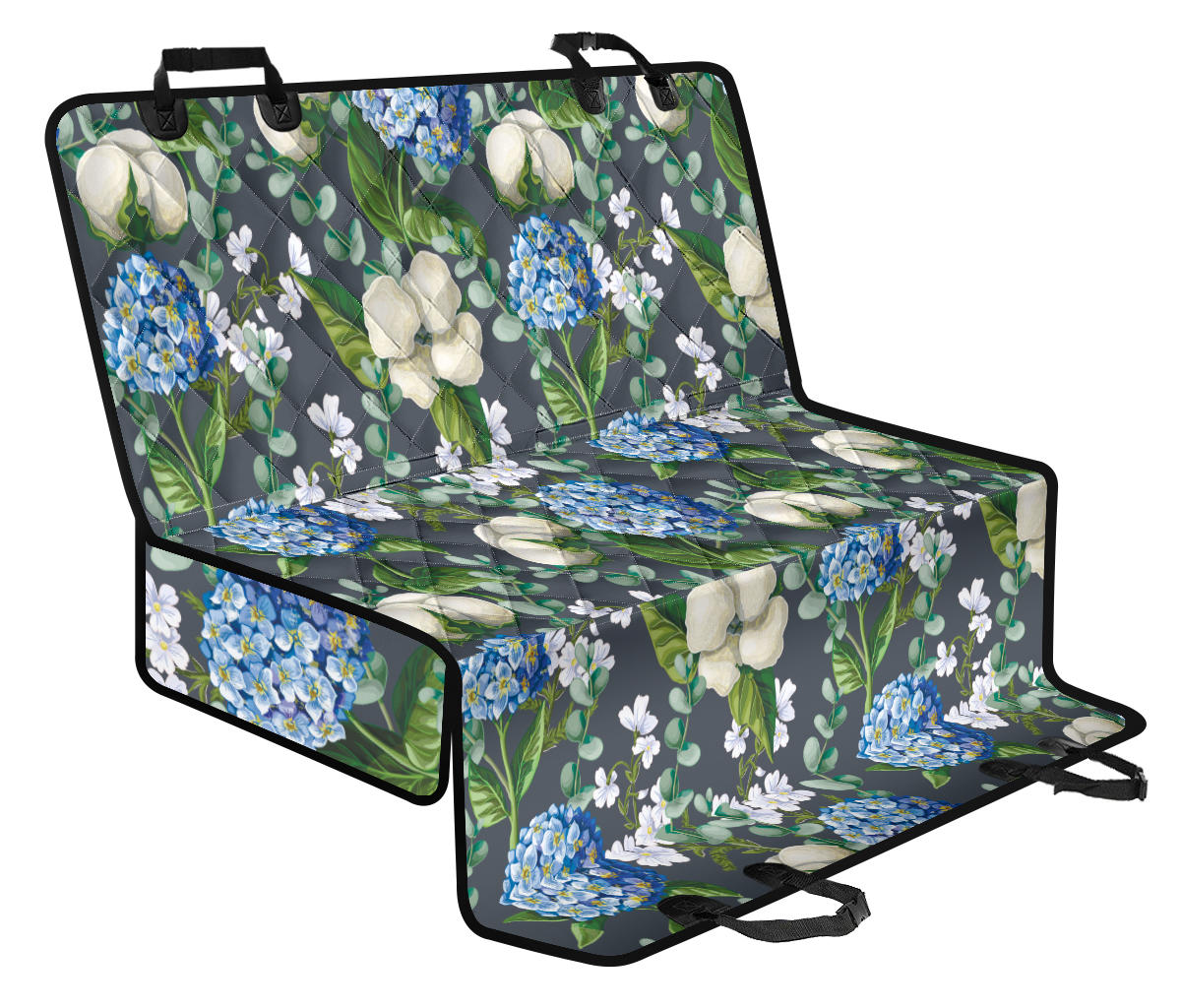 Hydrangea Pattern Print Design 02 Rear Dog Car Seat Cover Hammock