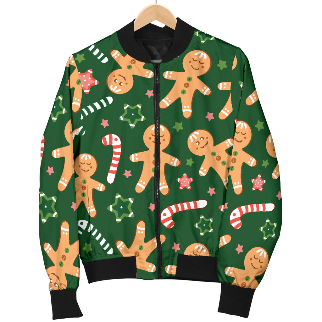Gingerbread Pattern Print Design 04 Men Bomber Jacket