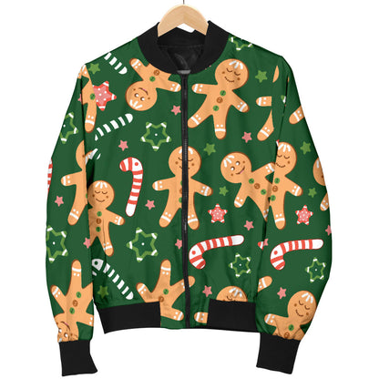 Gingerbread Pattern Print Design 04 Men Bomber Jacket