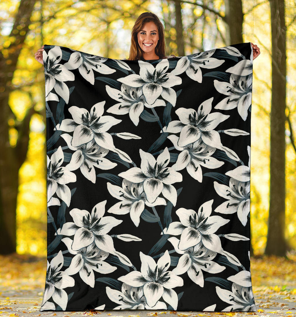Lily Pattern Print Design 03 Premium Blanket