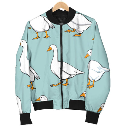 Goose Pattern Print Design 02 Men Bomber Jacket