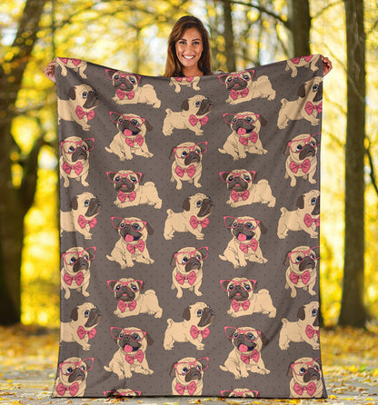 Pug Pattern Print Design A05 Premium Blanket